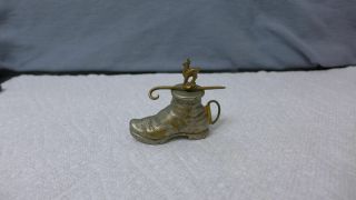 Sewing Vintage Figural Tape Measure Brass Boot Shoe Gazelle