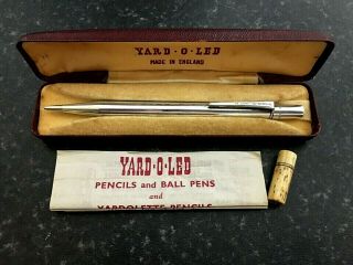 Vintage Solid Silver Yard O Led Propelling Pencil London Boxed With Instructions