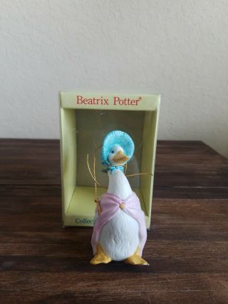 Schmid 1987 Beatrix Potter Peter Rabbit Jemima Puddle Duck Porcelain Ornament