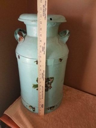 Vintage 10 Gallon Painted Steel Milk Can 1930s - 1940s