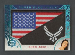2019 Benchwarmer Ice Blue Foil 25 Years Angel Boris Air Force Us Flag Patch 1/1