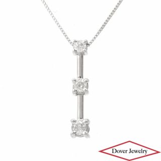 Italian Diamond 14k White Gold Chain Pendant Necklace Nr