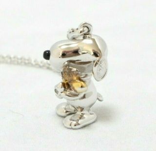 Snoopy & Woodstock Peanuts Silver 925 Necklace Onyx And Diamond Limited Japan