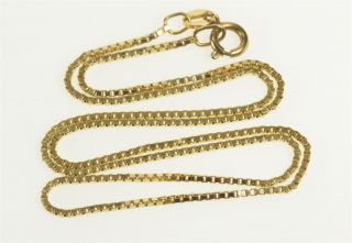 14k 1.  1mm Square Box Chain Classic Link Necklace 14.  5 " Yellow Gold 20