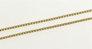 14K 1.  1mm Square Box Chain Classic Link Necklace 14.  5 