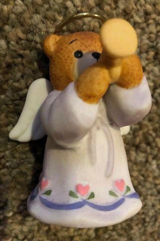 Vintage Enesco Lucy And Me Girl Angel With Horn Nativity Christmas 1986 2.  5”
