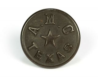 Antique Uniform Button Agricultural & Mechanical College Amc Texas Early 1900s