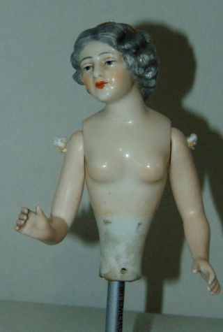 Antique Half Doll Dressel & Kister Marked Bathing Beauty China Doll