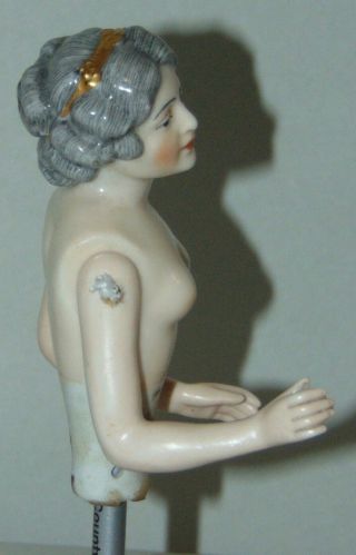 ANTIQUE Half Doll DRESSEL & KISTER Marked BATHING BEAUTY China Doll 2