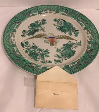 1981 Reagan Bush Inauguration Candlelight Dinner Commemorative Plate W/ Donor Cd