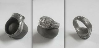 Medieval Knights Crusader Silver Signet Ring From The Military Order Of Malta