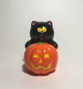 Black Cat & Pumpkin Halloween Salt And Pepper Shaker Set By Russ,  Holiday Decor