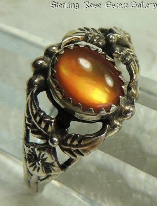 Prairie Fire Shell Hand Crafted Sterling Silver 0.  925 Estate Band Ring Size 8