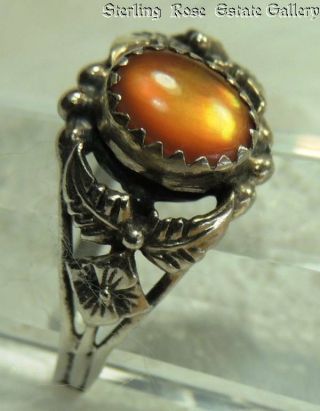 PRAIRIE FIRE Shell Hand Crafted Sterling Silver 0.  925 Estate Band RING size 8 2