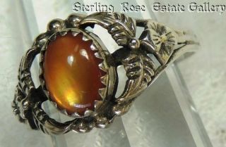 PRAIRIE FIRE Shell Hand Crafted Sterling Silver 0.  925 Estate Band RING size 8 3