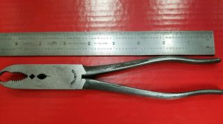 Vintage Utica Tools Gas & Burner Pliers 8 - 1/2 " Long - Usa - 1300 - 8