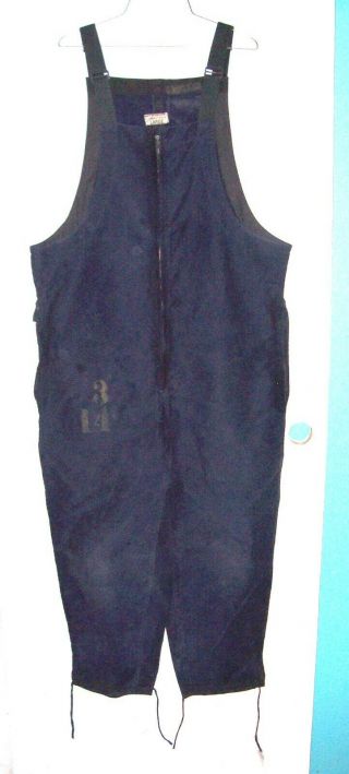 Early Ww Ii U.  S Navy Blue Canvas Deck Pants Sz.  Large Unlined Version (usn)