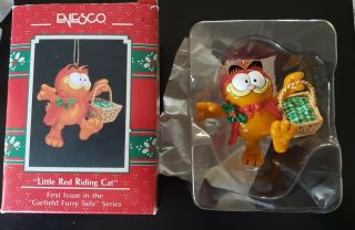 Enesco Christmas Ornament 1992 Garfield Little Red Riding Cat