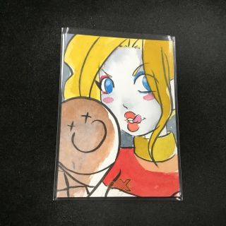 Harley Quinn Sketch Card 1/1 2019 Czx Dc Heroes & Villains Artist Auto Jk