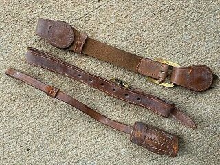Pre - WW2 Soviet Russian Army Leather Cossack Sword Shashka Knot and Belt Hangers 2