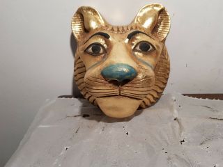 Rare Antique Ancient Egyptian Mask God Sekhmet Lion War Soldiers Army1870 - 1780bc