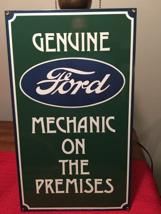 Vintage Ford Porcelain Sign Gas Oil Service Station Mechanic Sign