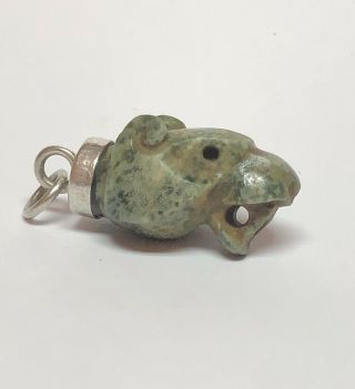 Pre - Columbian Mayan Jade Jaguar Bead / Pendant
