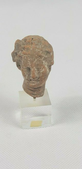 Ancient Hellenistic Greek Terracotta Woman Head 4th - 3rd Century Bc