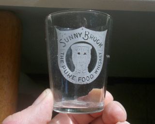 Sunny Brook The Pure Food Whiskey Inspector With Hat Etched Pre Pro Shot Glass