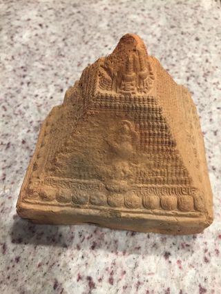 1700’s Antique Mongolian Tibetan Buddhist Clay Stupa Top Hidden From The Commies