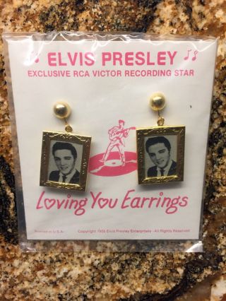 Vintage Elvis Presley Loving You Earrings Dated 1956