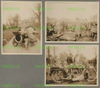 Old Photos Motorcycle Meet Rex Etc Vintage Album Page C.  1920