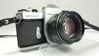 Asahi Pentax Spotmatic Sp Ii - Multi - Coated Takumar 50mm F/1.  4 Lens Vtg