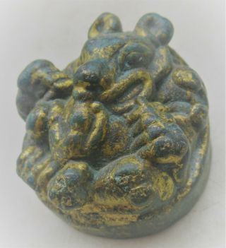 Very Interesting Ancient Near Eastern Gold Gilded Beast Figurine