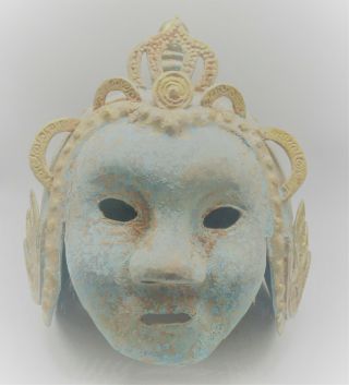 Scarce Circa 500bce Ancient Near Eastern Military War Helmet With Gold Gilding