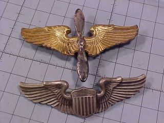 Wwii 3 " Sterling Pilot Wings And Cadet Cap Badge