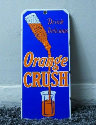 Vintage Orange Crush Porcelain Sign Gasoline Oil Metal General Store Soda Pop