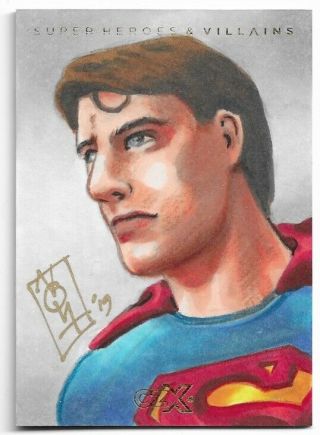 2019 Cryptozoic Czx Heroes & Villains Superman Sketch Card One Of /1 1/1