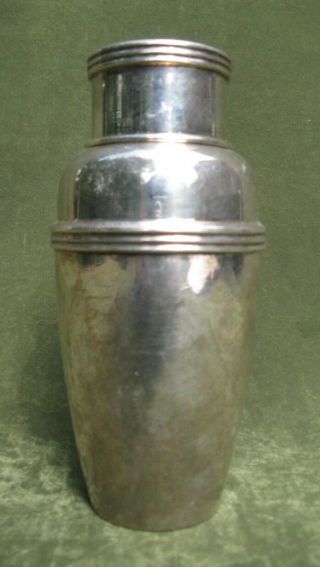 Vintage Art Deco Silver Plated Cocktail Shaker Signed Kg