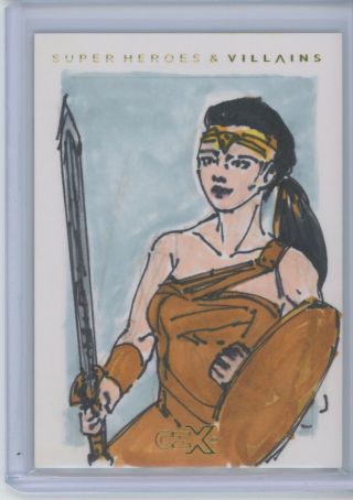 Cryptozoic Dc Heroes & Villains Czx Wonder Woman Sketch 1/1 Pedro Karps