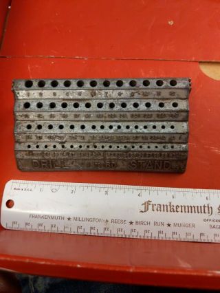 Vintage Drill Bit Holder 1 To 60 Drill Stand • Made In U.  S.  A.  Metal Wood Chuck