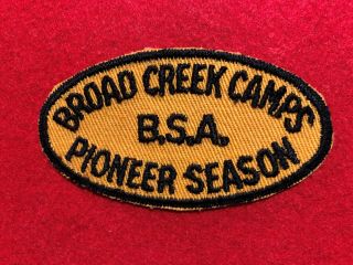 Bsa 1948 Broad Creek Pioneer Season Camp Patch Baltimore Area Council