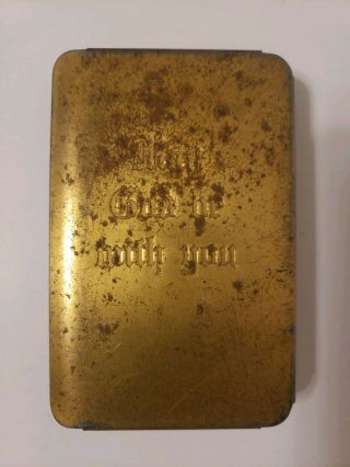 Wwii Gold Plated " Heart Shield Bible " Testament