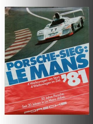 Rare 1981 Porsche 936/81 24 Hours Le Mans Victory Showroom Advertising Poster