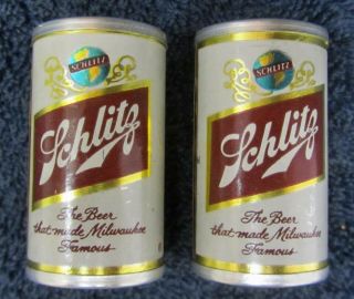 Vintage 60s Schlitz Beer Salt & Pepper Shakers Can Set Picnic Advertising