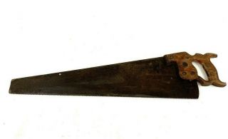 Vintage Hand Wood Saw Disston & Sons 26 " Blade 30 " Overall 9 Tpi Phila