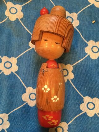 Japanese Kokeshi Geisha Doll,  Vintage Wooden Hand Painted Doll,  Carved,