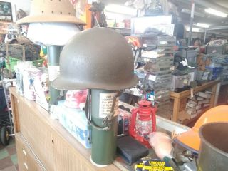 Ww2 U.  S.  M1 Helmet Front Seam Swivel Bale Steel Pot Wwii Us Army Usmc
