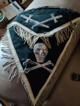 Knight Templar Masonic Sword Belt Apron Skull And Bones,  Sword &hangers Old