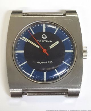 Giant Certina Argonaut 220 Vintage Mid Century Mens Wristwatch Running Strong
